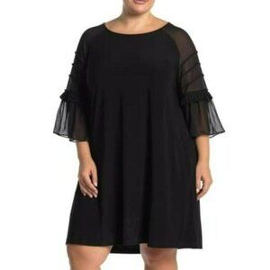 NINA LEONARD Jewel Neck 3/4 Sleeve Raglan Dress, Sz 1X, 3X NWT